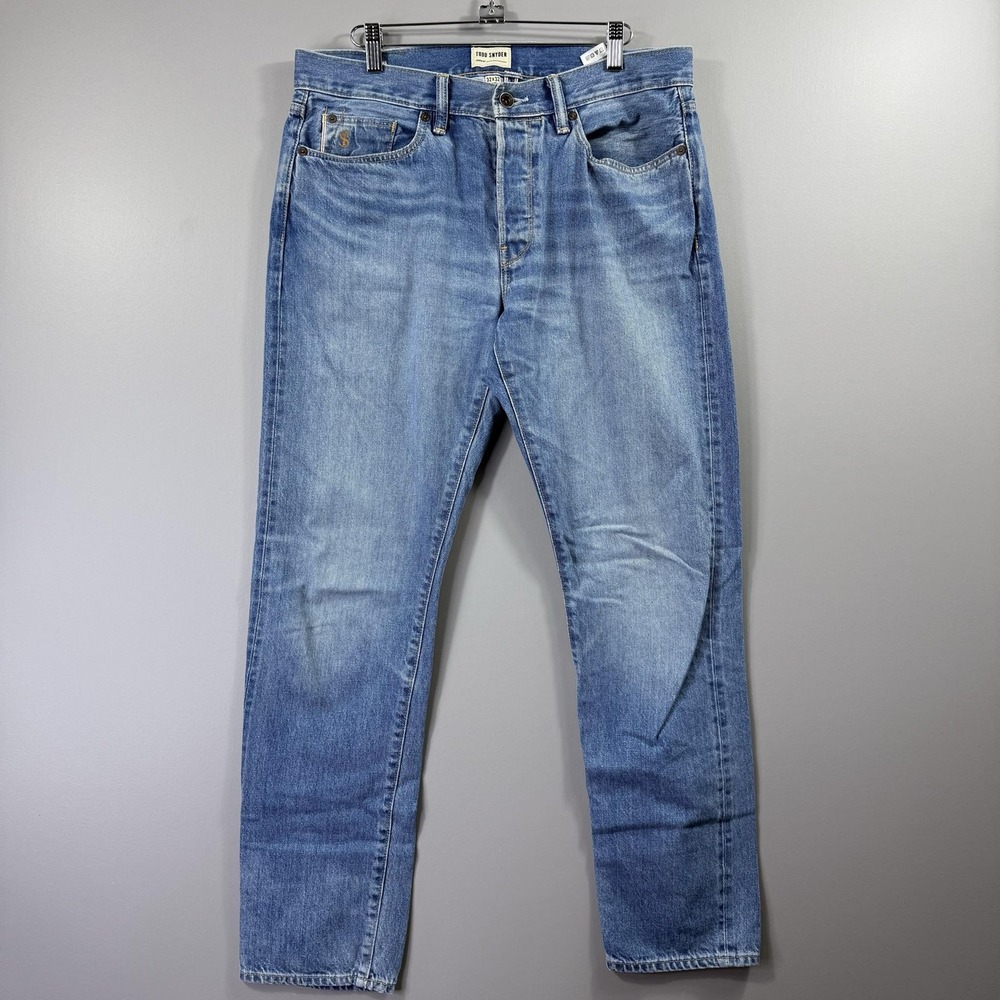 Todd Snyder Jeans Mens 32x32 Light Wash Blue Slim Straight Selvedge Denim